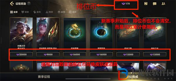 英雄聯盟手游排位幣賽季結束清空嗎