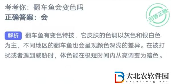 神奇海洋正確答案4.14-翻車魚會變色嗎?