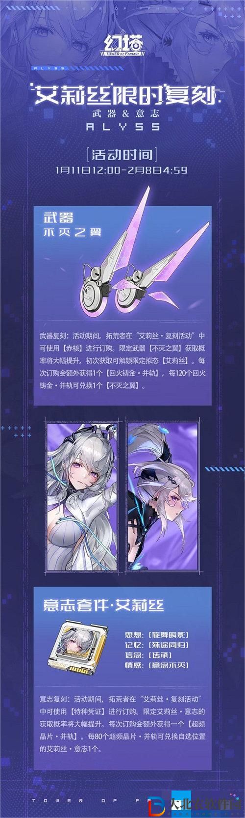 幻塔艾莉絲2023復刻時間介紹