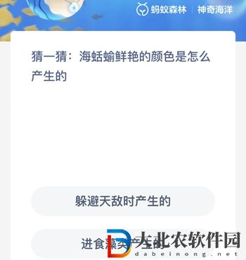 神奇海洋8月10日答案-海蛞蝓鮮艷的顏色是怎么產生的