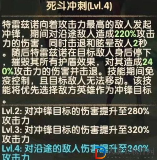 劍與遠征特雷茲諾強度屬性介紹