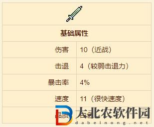 《泰拉瑞亞》鎢短劍武器介紹
