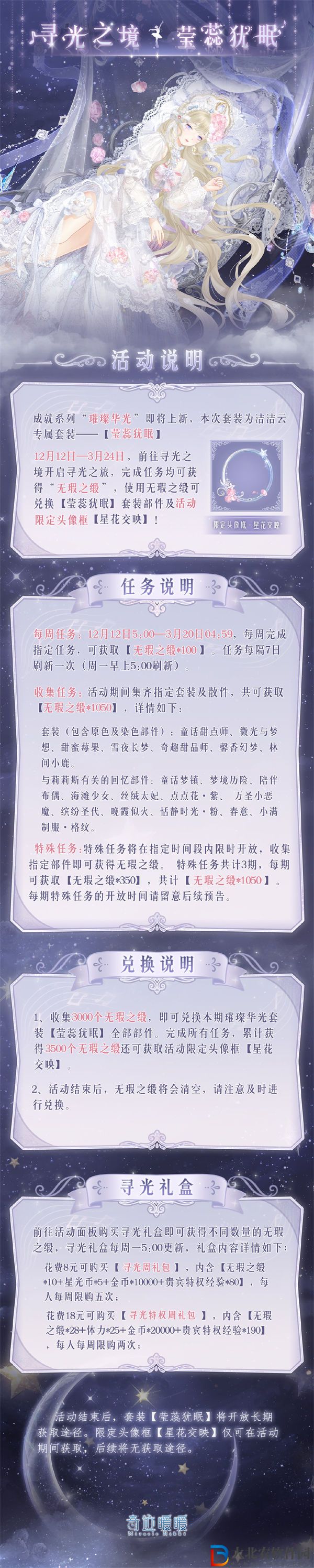 奇跡暖暖瑩蕊猶眠套裝一覽