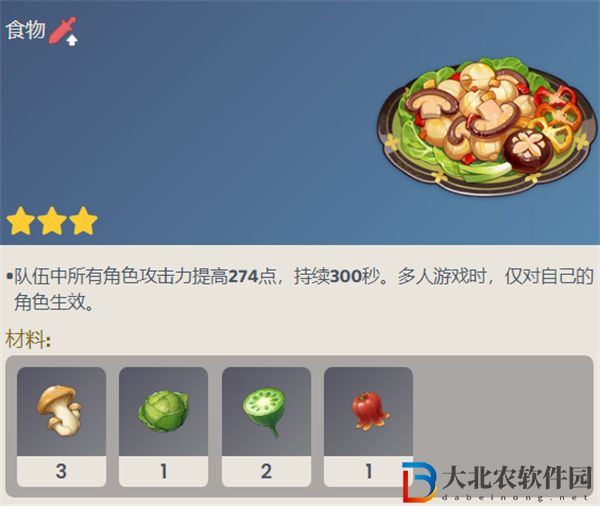 原神輕策家常菜合成配方一覽