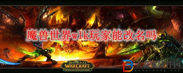 魔獸世界wlk玩家能改名嗎