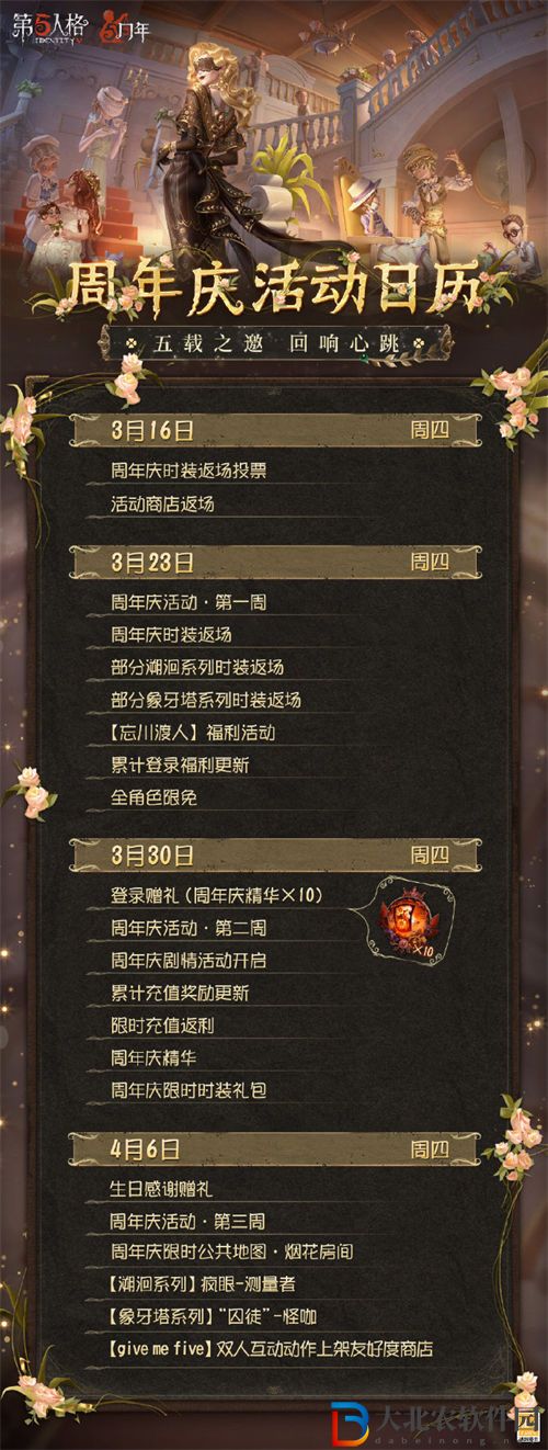 第五人格五周年慶開啟時間一覽