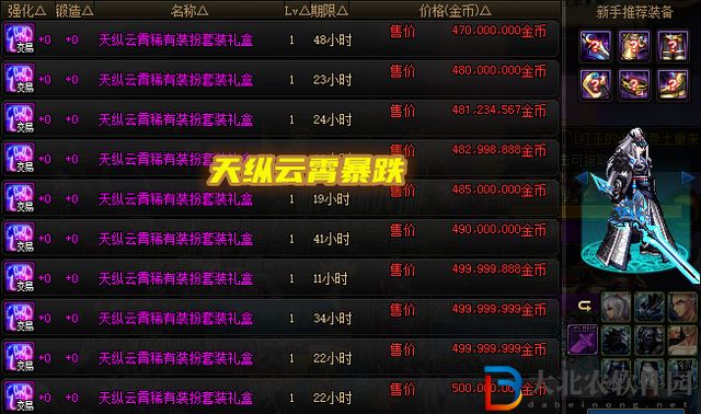 dnf天縱云霄稀有裝扮多少*
一套-天縱云霄稀有裝扮價格介紹