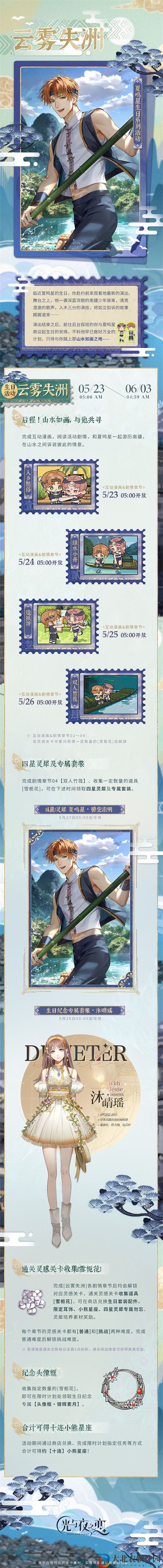 光與夜之戀夏鳴星生日活動介紹
