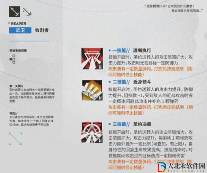 明日方舟圣約送葬人技能是什么