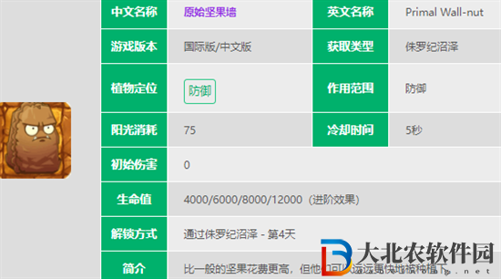 植物大戰(zhàn)僵尸2原始堅(jiān)果墻怎么樣