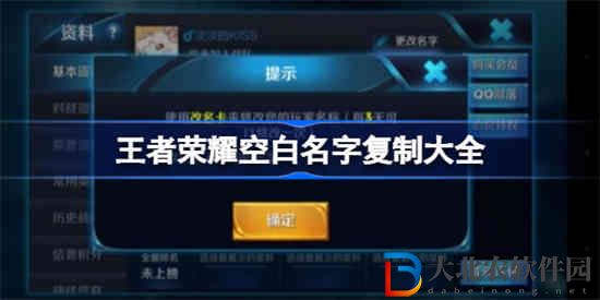 王者榮耀空白名字復制有哪些