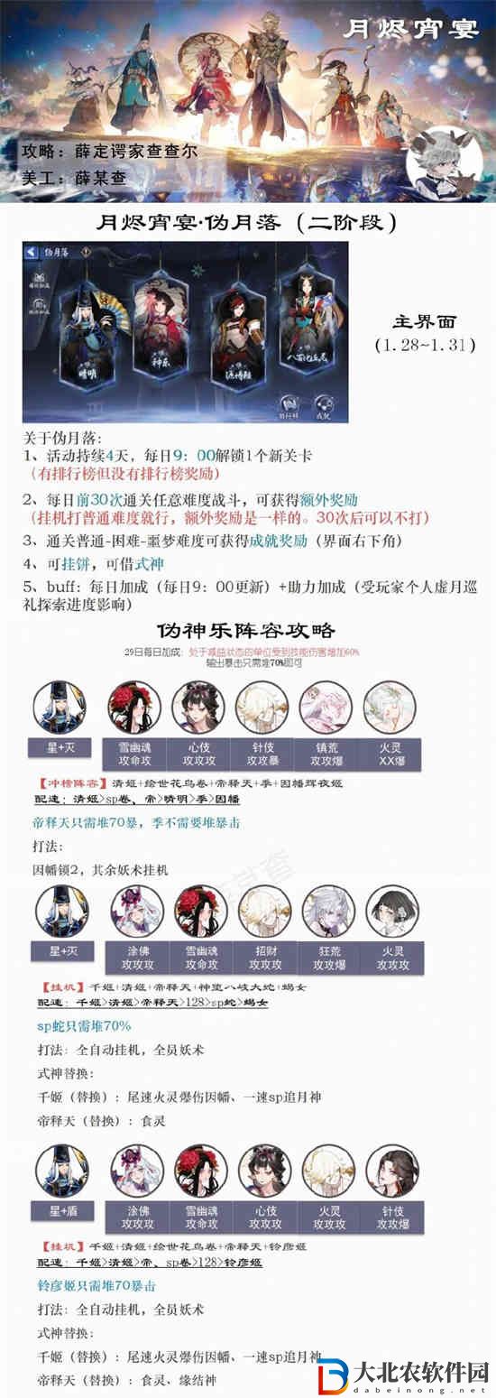 陰陽師月燼宵宴二階段偽月落怎么玩