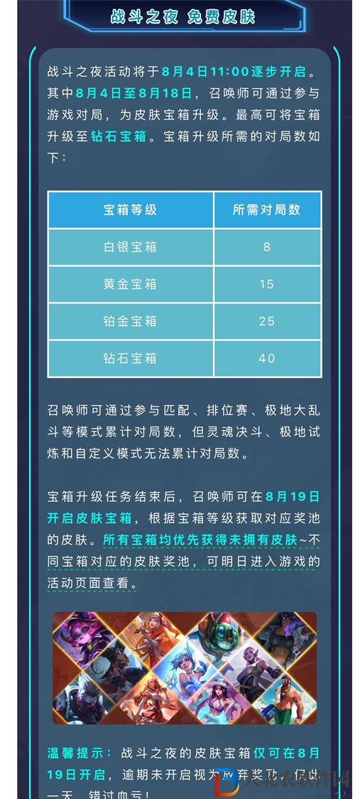 英雄聯盟手游戰斗之夜什么時候結束