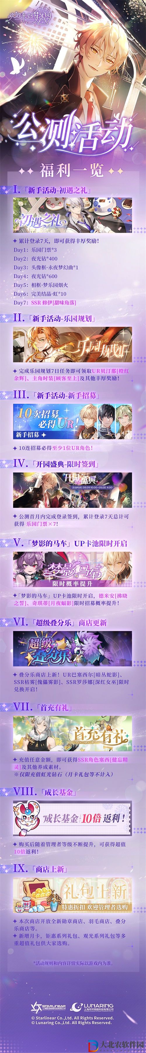 歡迎來到夢樂園公測福利有哪些
