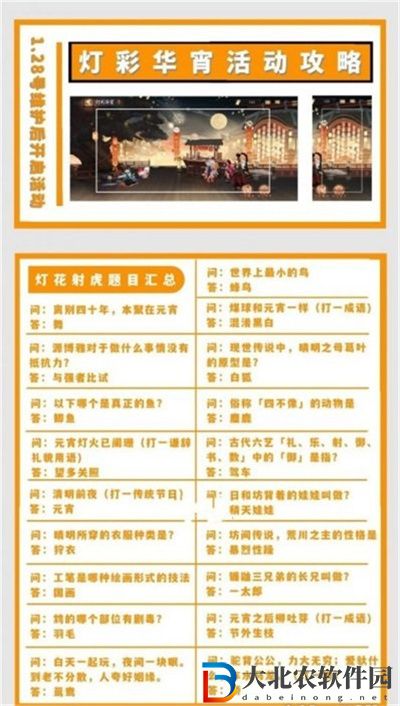陰陽師元宵節猜燈謎答案