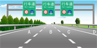 如圖所示當您車速為95km/h時您可以在哪條車道內行駛