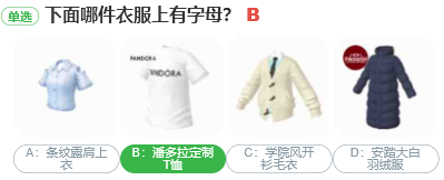 下面哪件衣服上有字母