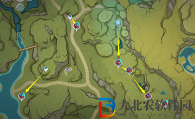 原神紅綢采集路線
