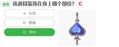 該道具裝飾在身上哪個部位