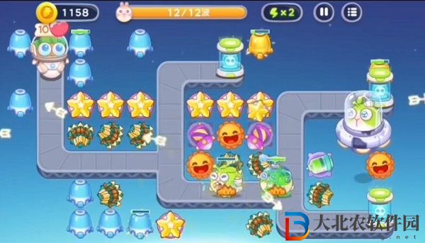 保衛(wèi)蘿卜4太空穿越第40關(guān)通關(guān)攻略