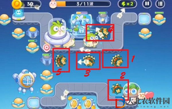 保衛蘿卜4太空穿越第35關通關攻略