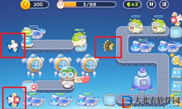 保衛(wèi)蘿卜4太空穿越第32關(guān)通關(guān)攻略