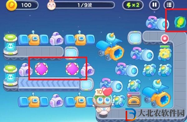 保衛(wèi)蘿卜4太空穿越第34關(guān)通關(guān)攻略