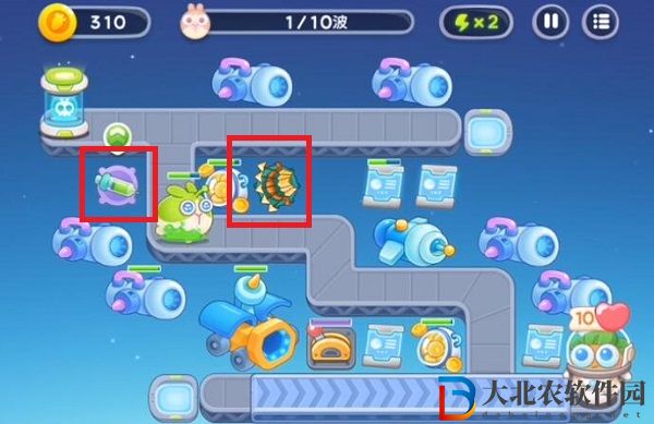 保衛蘿卜4太空穿越第44關通關攻略