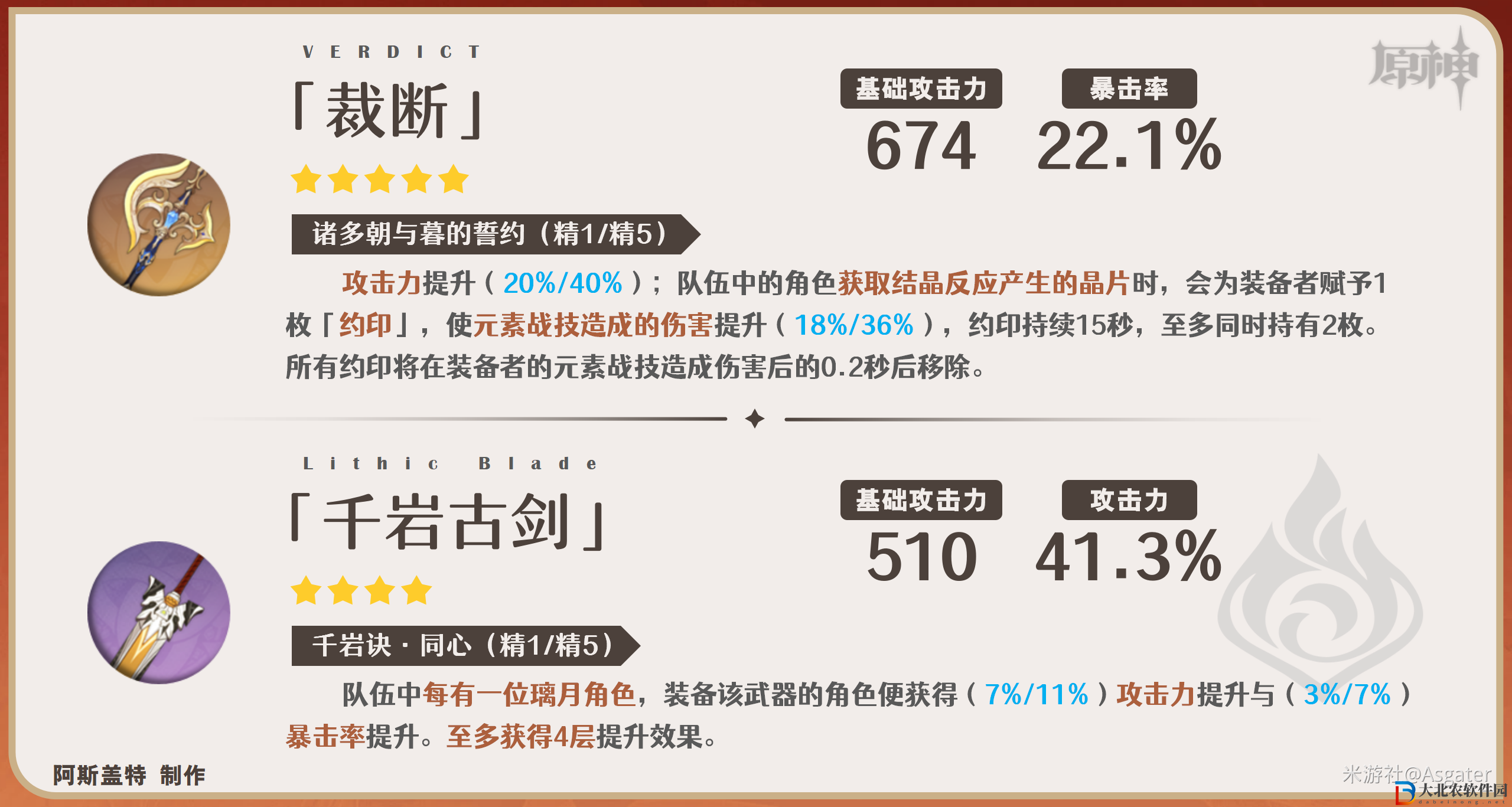 原神嘉明武器推薦