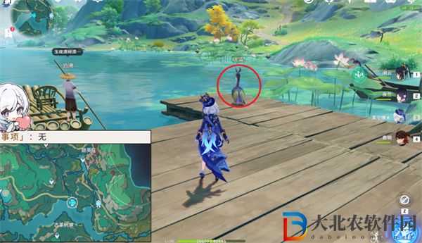 原神4.4沉玉谷挖掘?qū)毾湮恢么笕?></p><p>把魚(yú)肉投喂給錨點(diǎn)南方橋上的大桔，會(huì)帶我們?nèi)毾渫诰螯c(diǎn)。</p><p style=