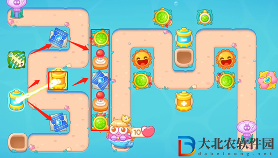 保衛(wèi)蘿卜4海的閨女第99關(guān)通關(guān)攻略