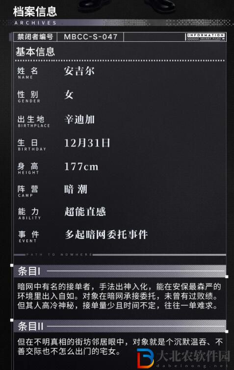 無期迷途禁閉者檔案
