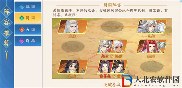 三國云夢錄蜀國陣容推薦