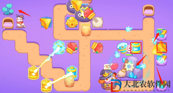 保衛(wèi)蘿卜4阿波與魔法寶藏第2關通關攻略