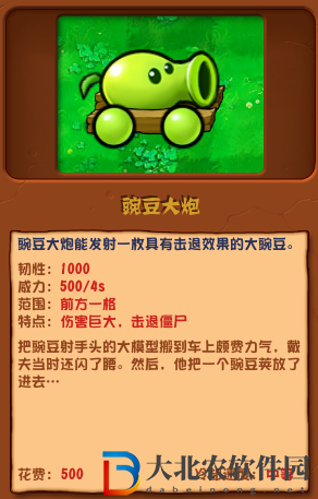植物大戰僵尸雜交版豌豆大炮介紹