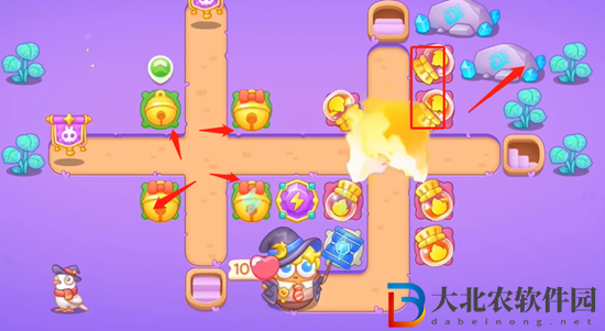 保衛蘿卜4阿波與魔法寶藏第57關通關攻略