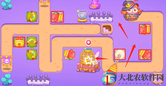 保衛(wèi)蘿卜4阿波與魔法寶藏第77關(guān)通關(guān)攻略