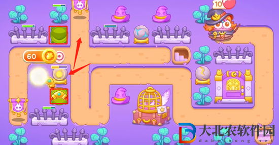 保衛(wèi)蘿卜4阿波與魔法寶藏第77關(guān)通關(guān)攻略