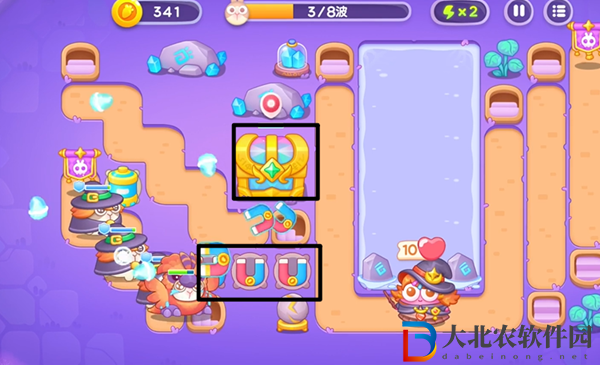 保衛(wèi)蘿卜4阿波與魔法寶藏第99關通關攻略
