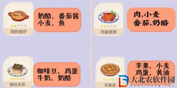心動小鎮(zhèn)菜譜大全