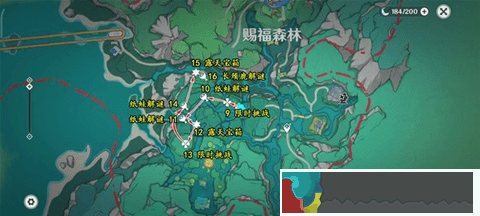 原神4.8限時地圖賜福森林全寶箱位置圖文攻略