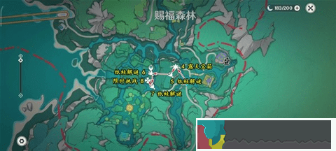 原神4.8限時地圖賜福森林全寶箱位置圖文攻略