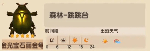 心動小鎮金光寶石麗金龜捕捉位置攻略